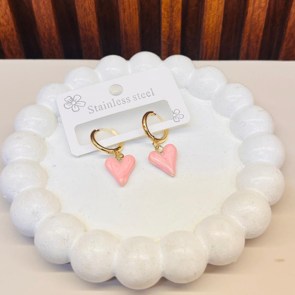 Pink Heart  Earrings