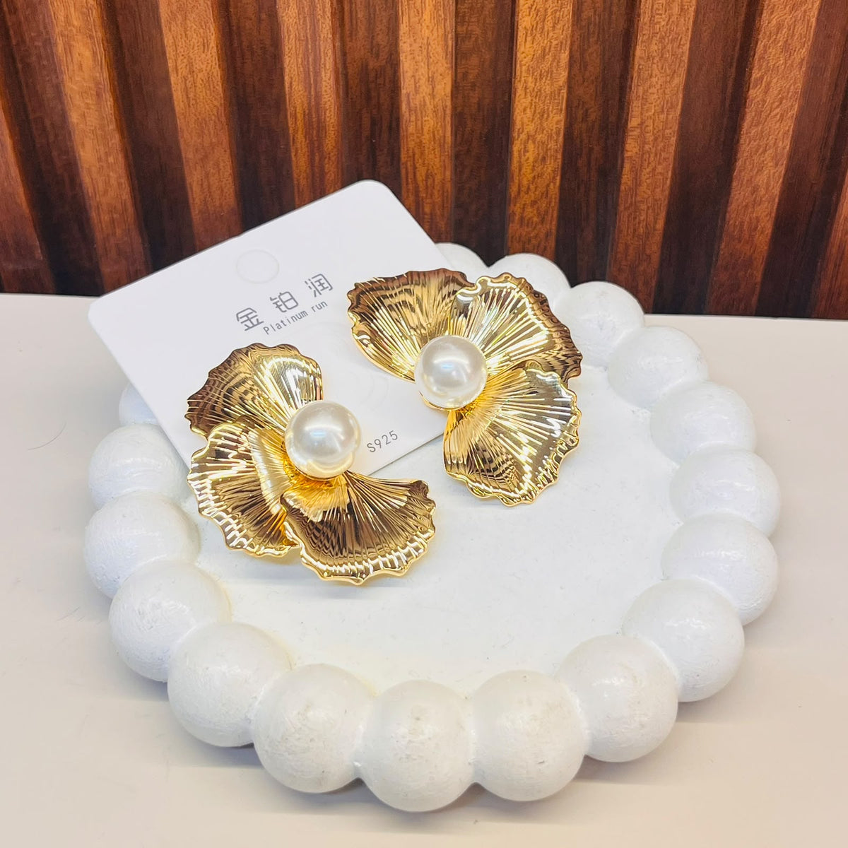 Golden Pearl Earrings
