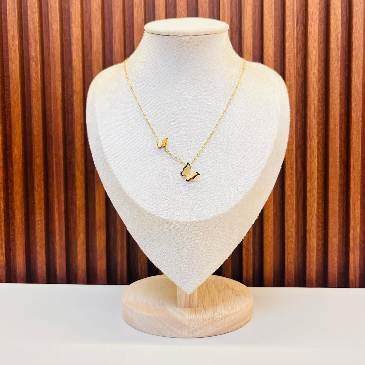 Two Butterfly Charm Necklace