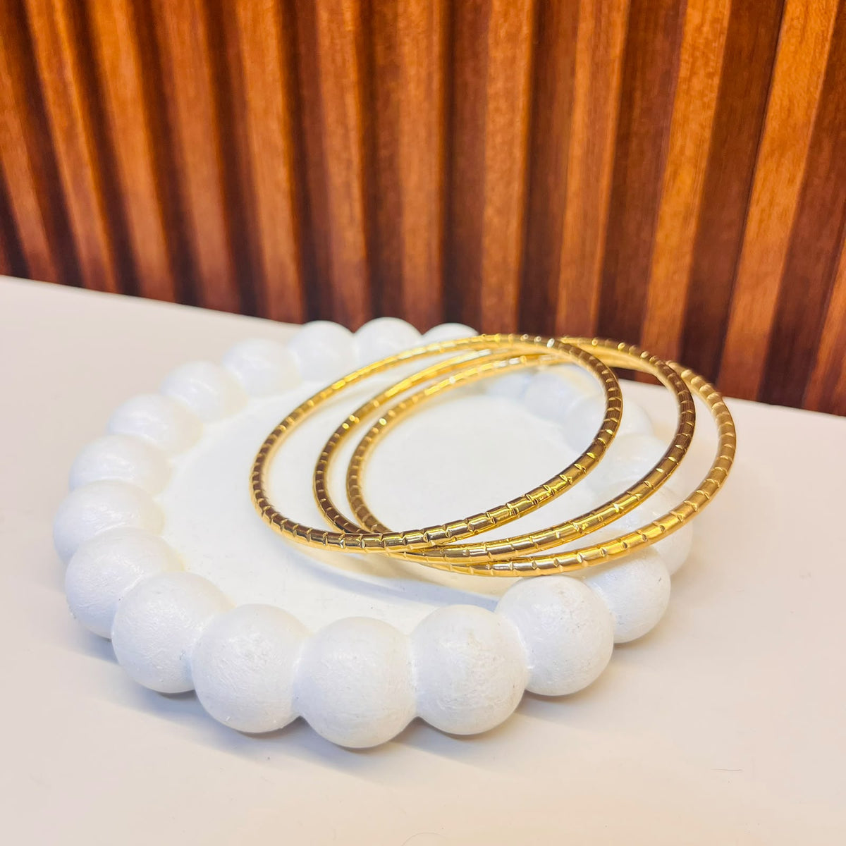 Gold Cluster Bangles Set of 3