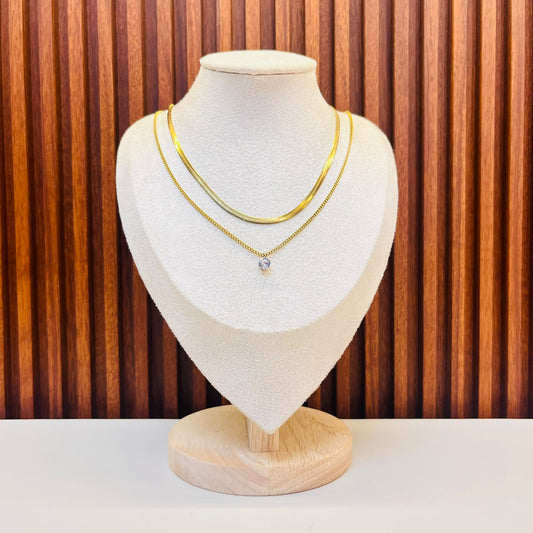 Stone Double Layer  Necklace