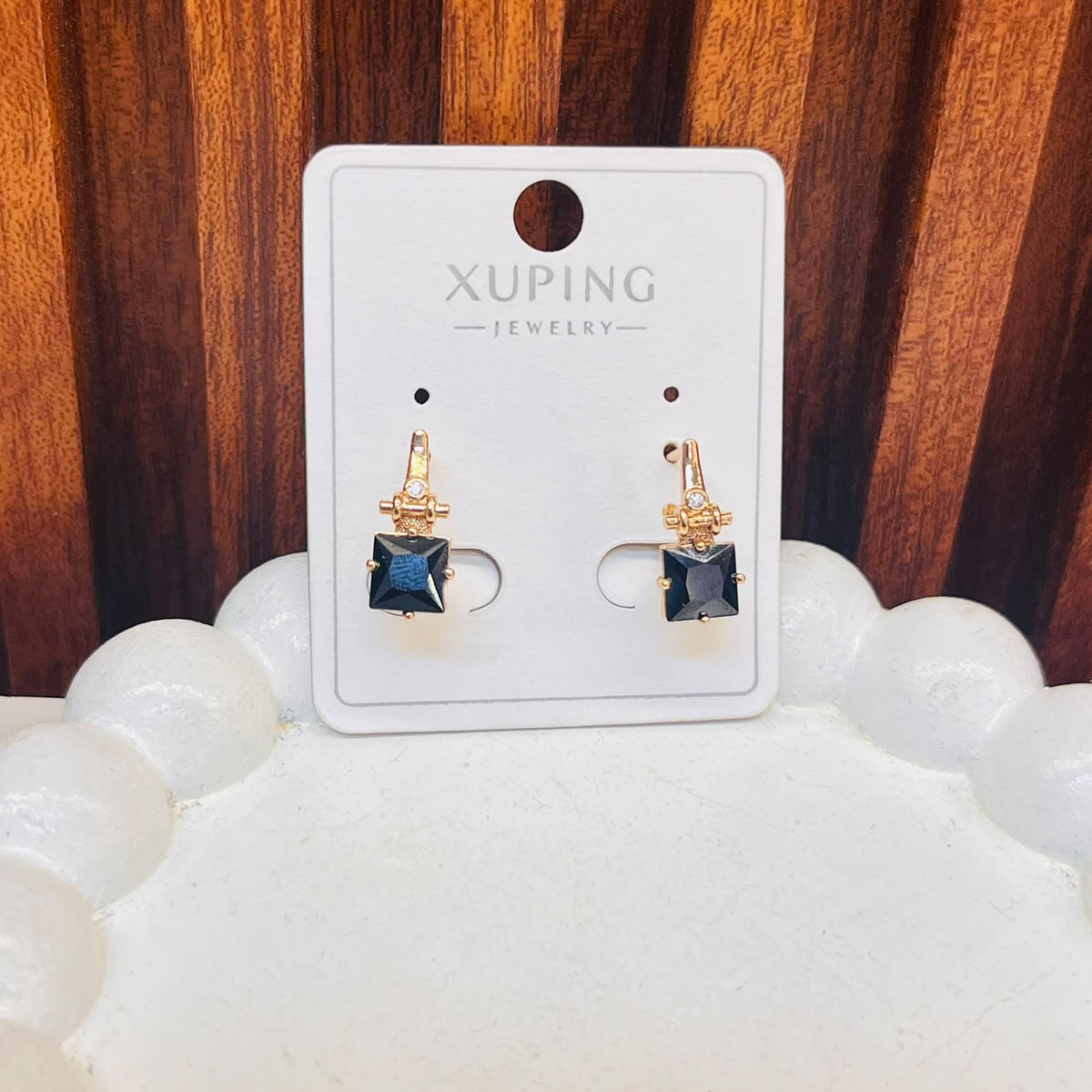 Black Stone Earrings - XUPING