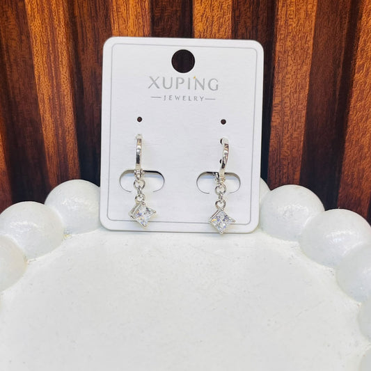 Silver Crystal Earrings- XUPING