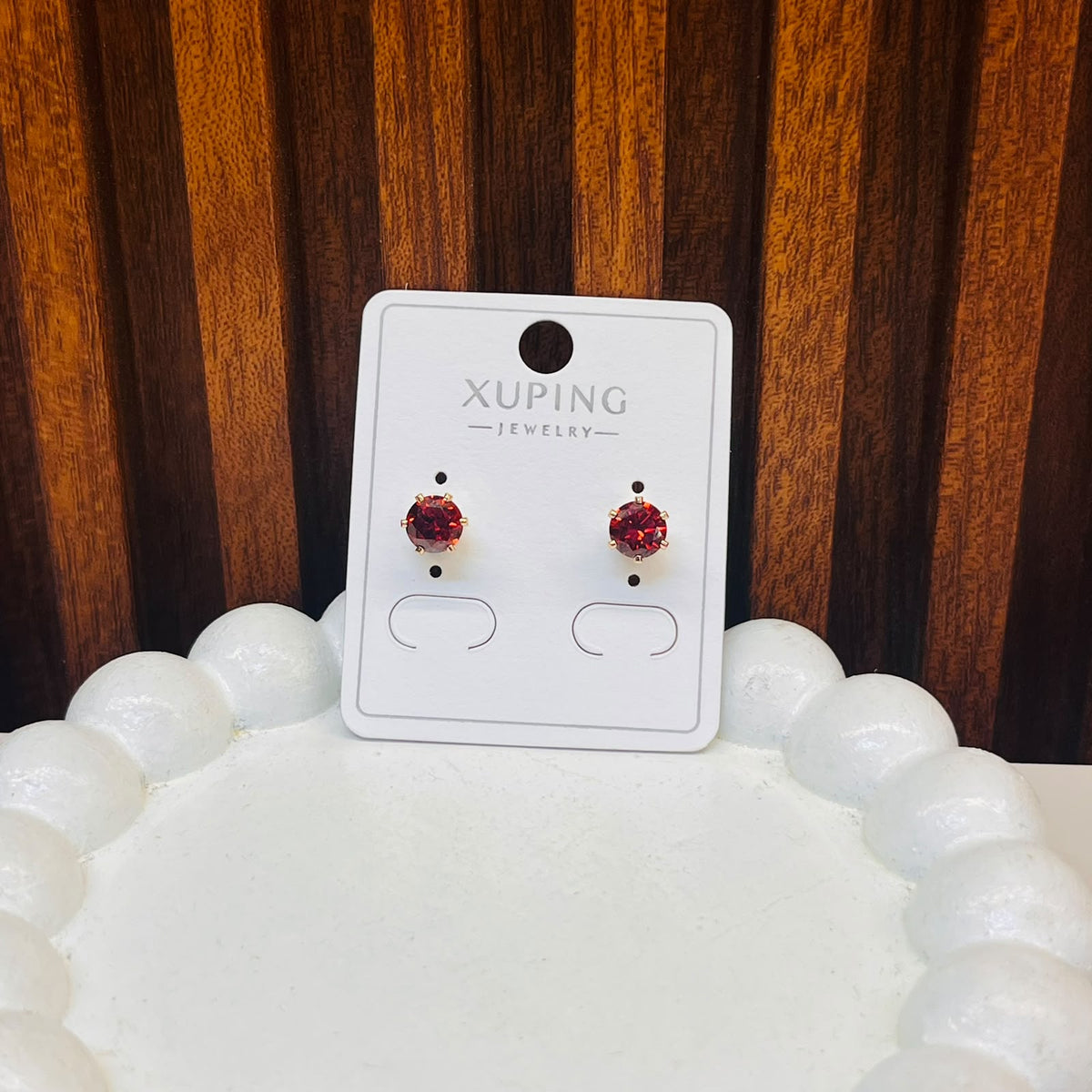 Red Stone Earrings - XUPING