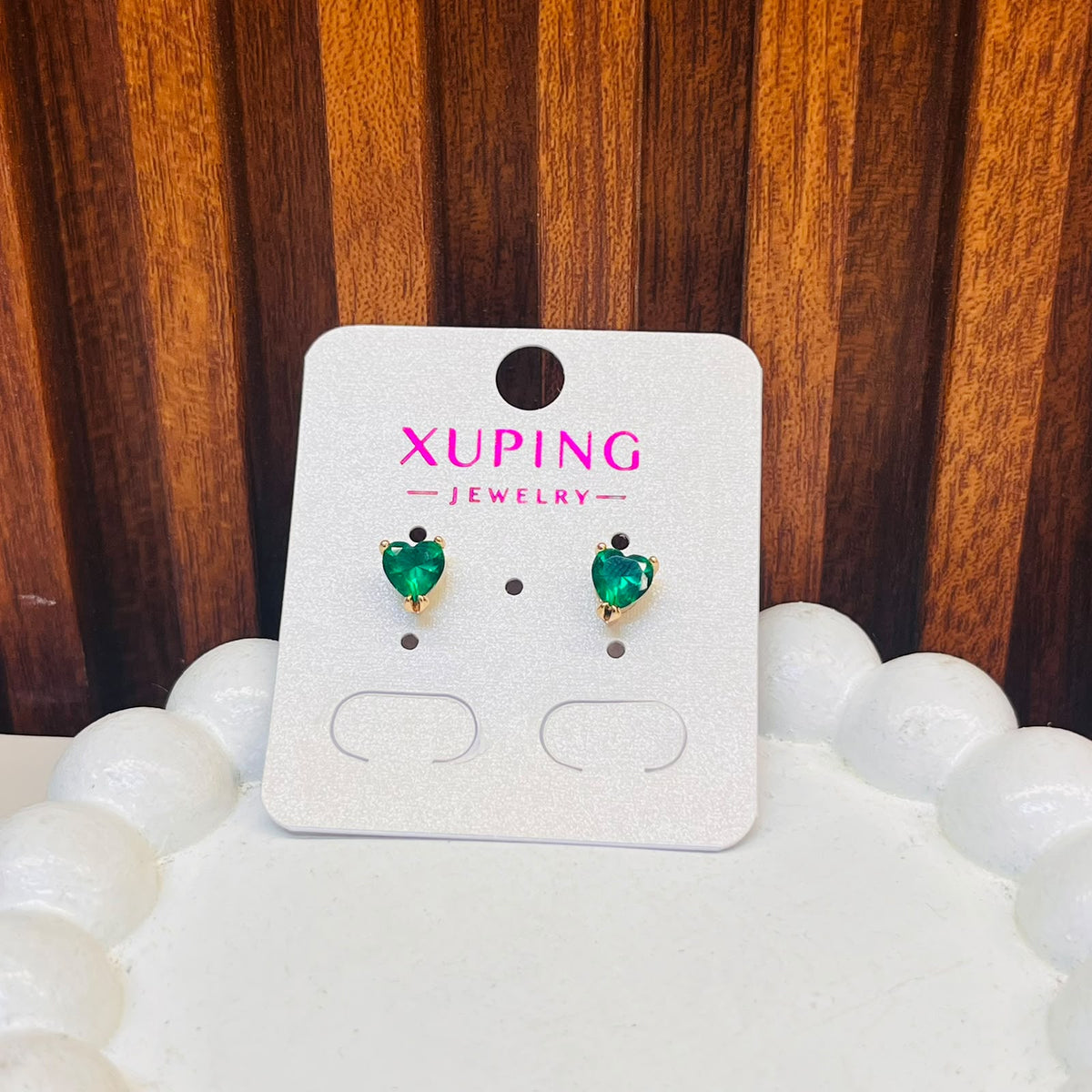 Green Heart Earrings - XUPING