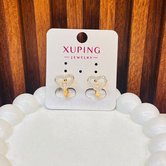 Golden Heart Earrings - XUPING
