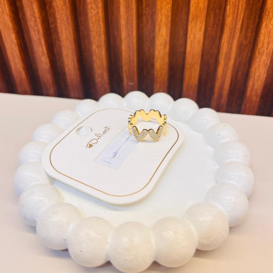 Golden Stone Heart   Ring