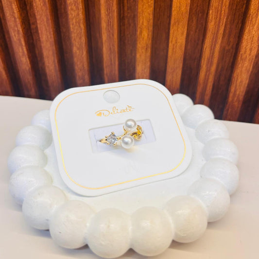 Golden Pearl Charm Ring