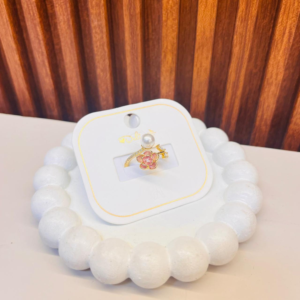 Flower With Pearl Ring