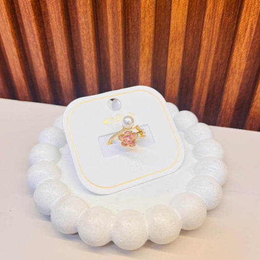 Flower With Pearl Ring