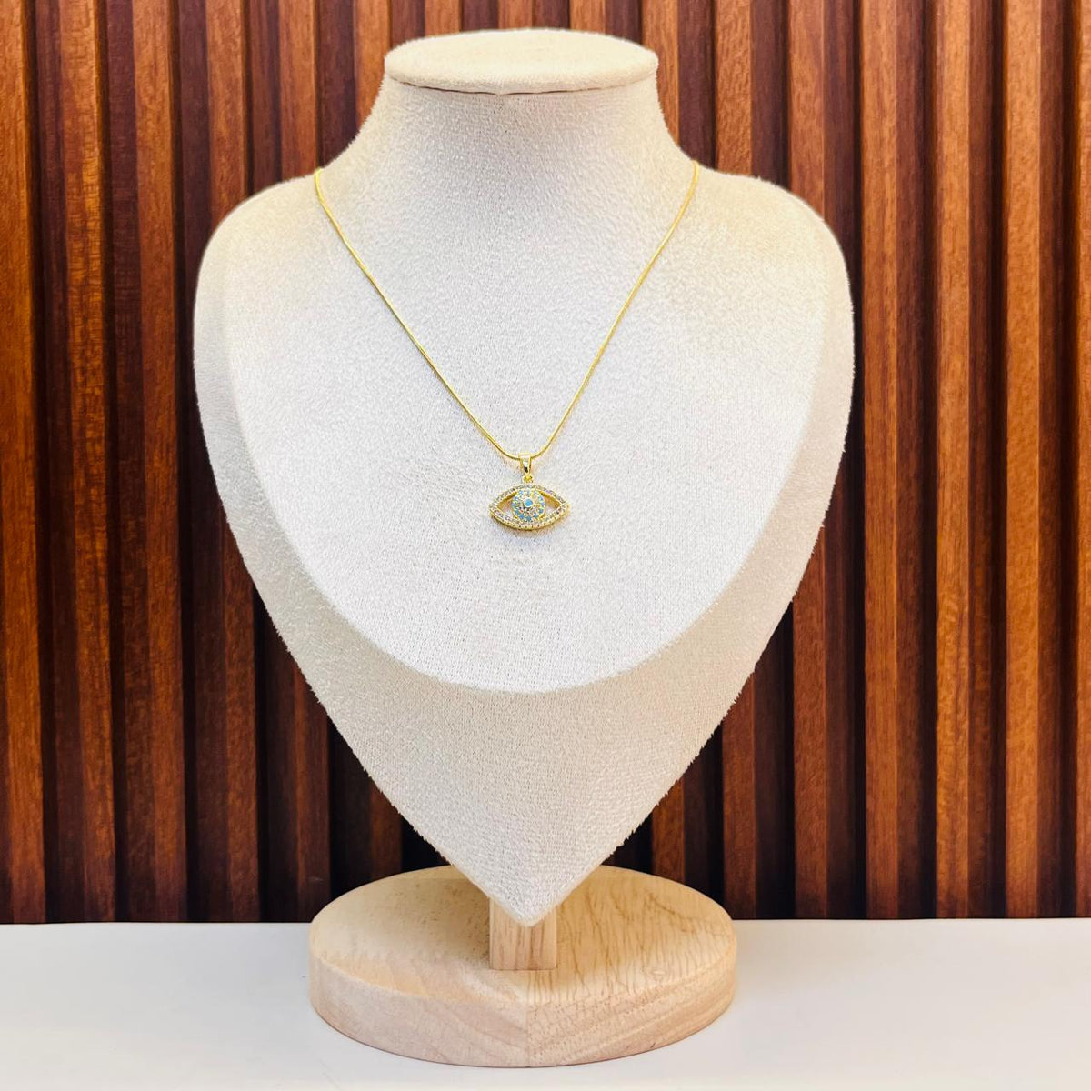 Blue Iris Evil Eye Necklace
