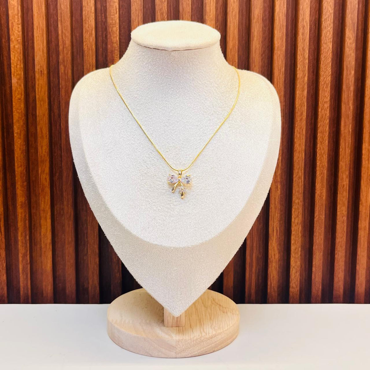 Stone Bow Necklace