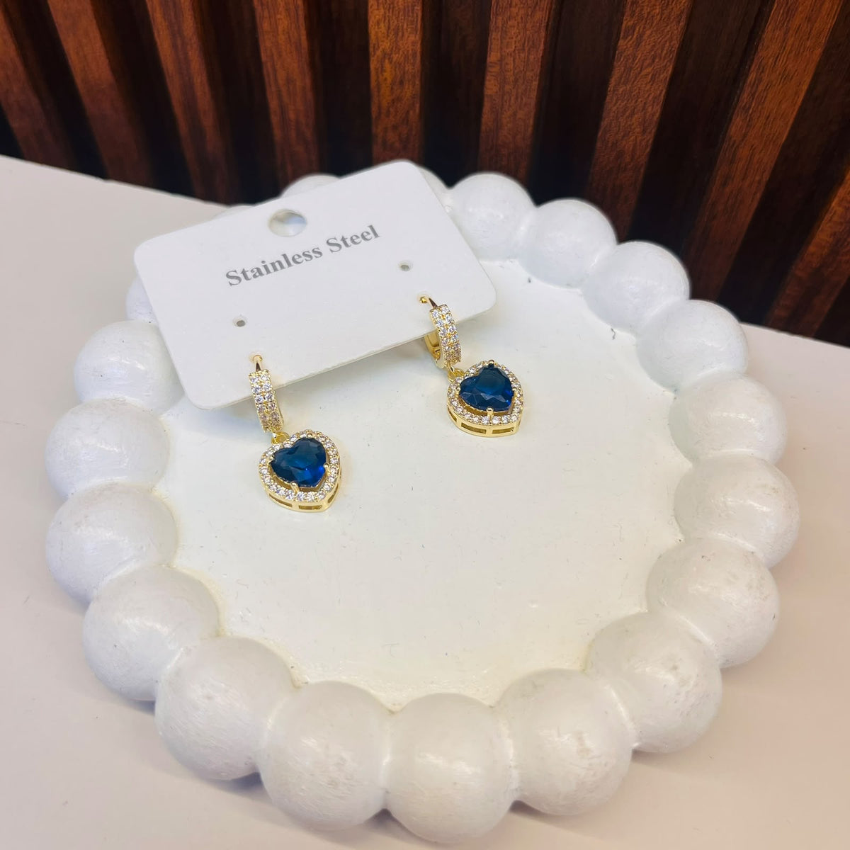 Blue Heart Earrings