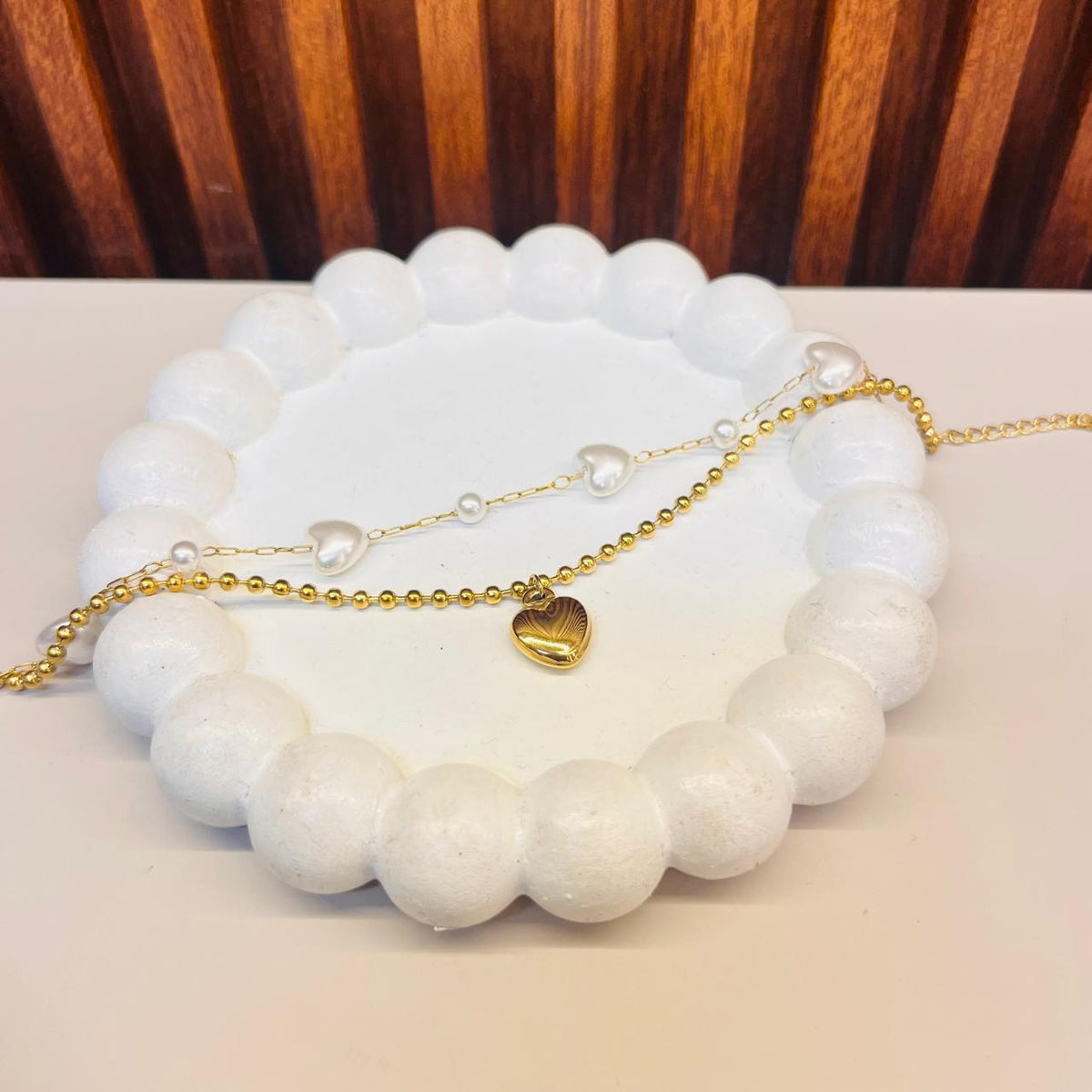 Textured Gold Heart Bracelet