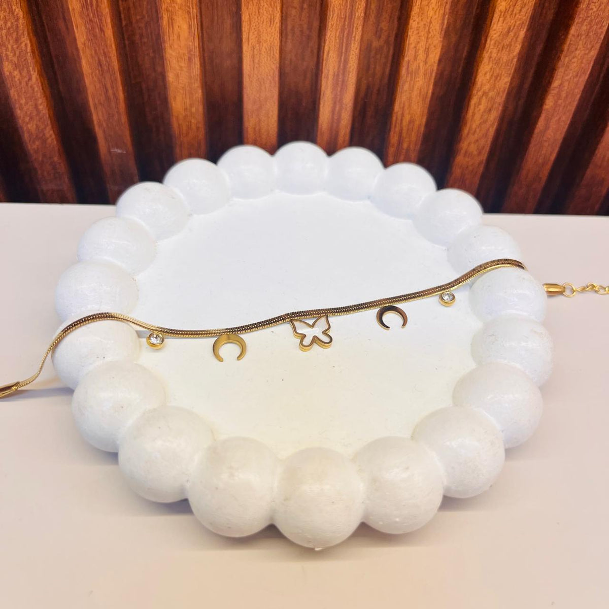 Crescent Moon And Butterfly Bracelet