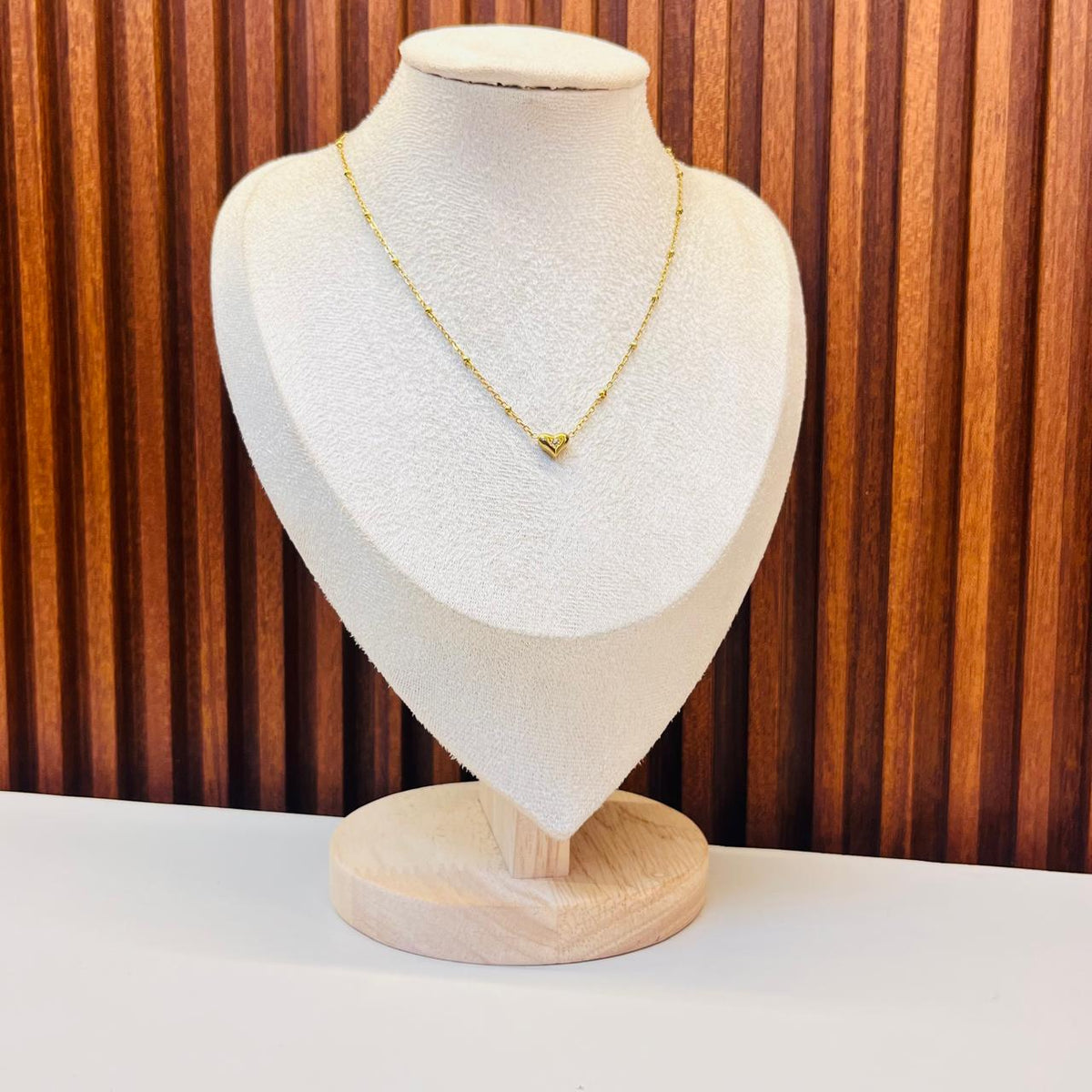 Small Heart And Beads Necklace