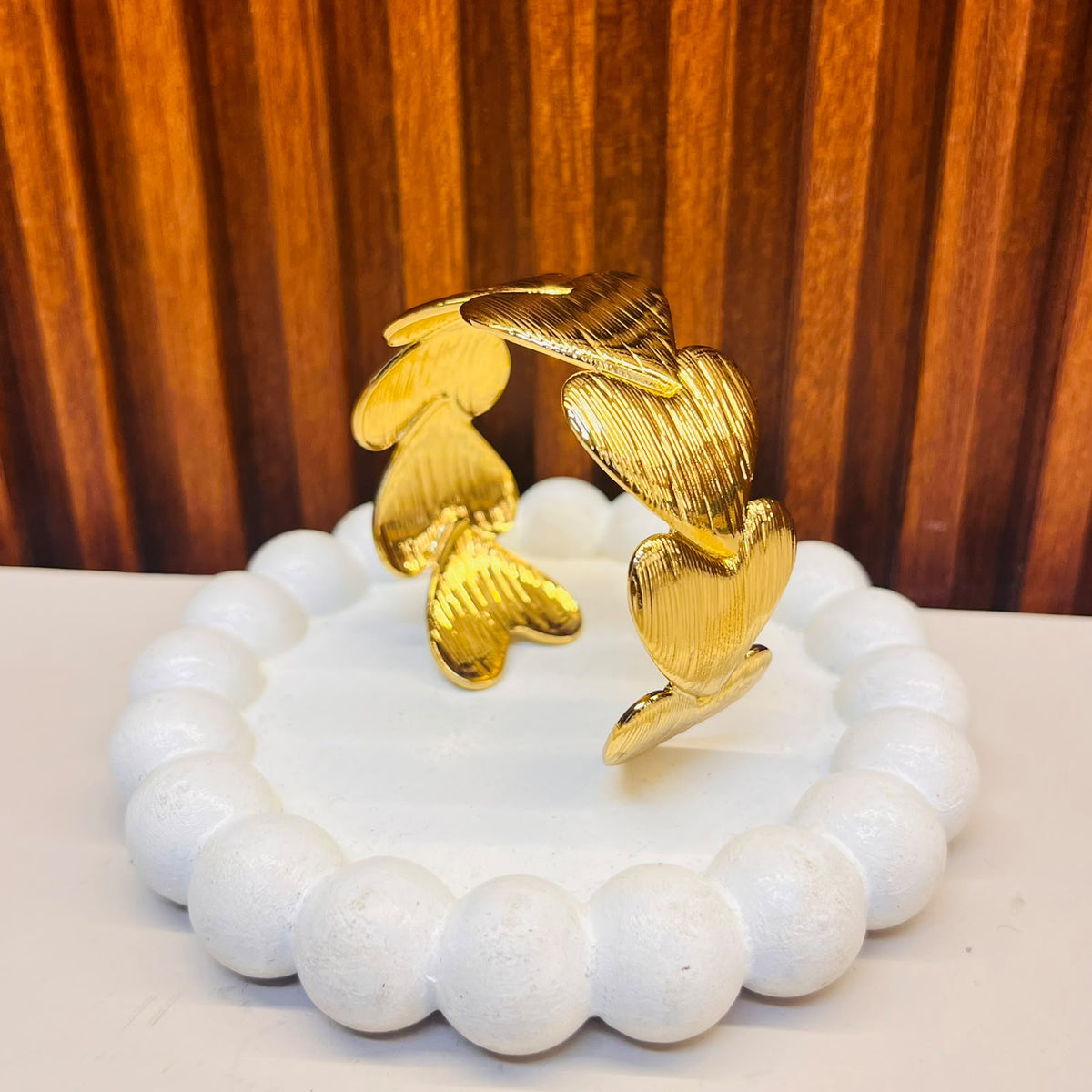 Textured Heart Cuff Bracelet