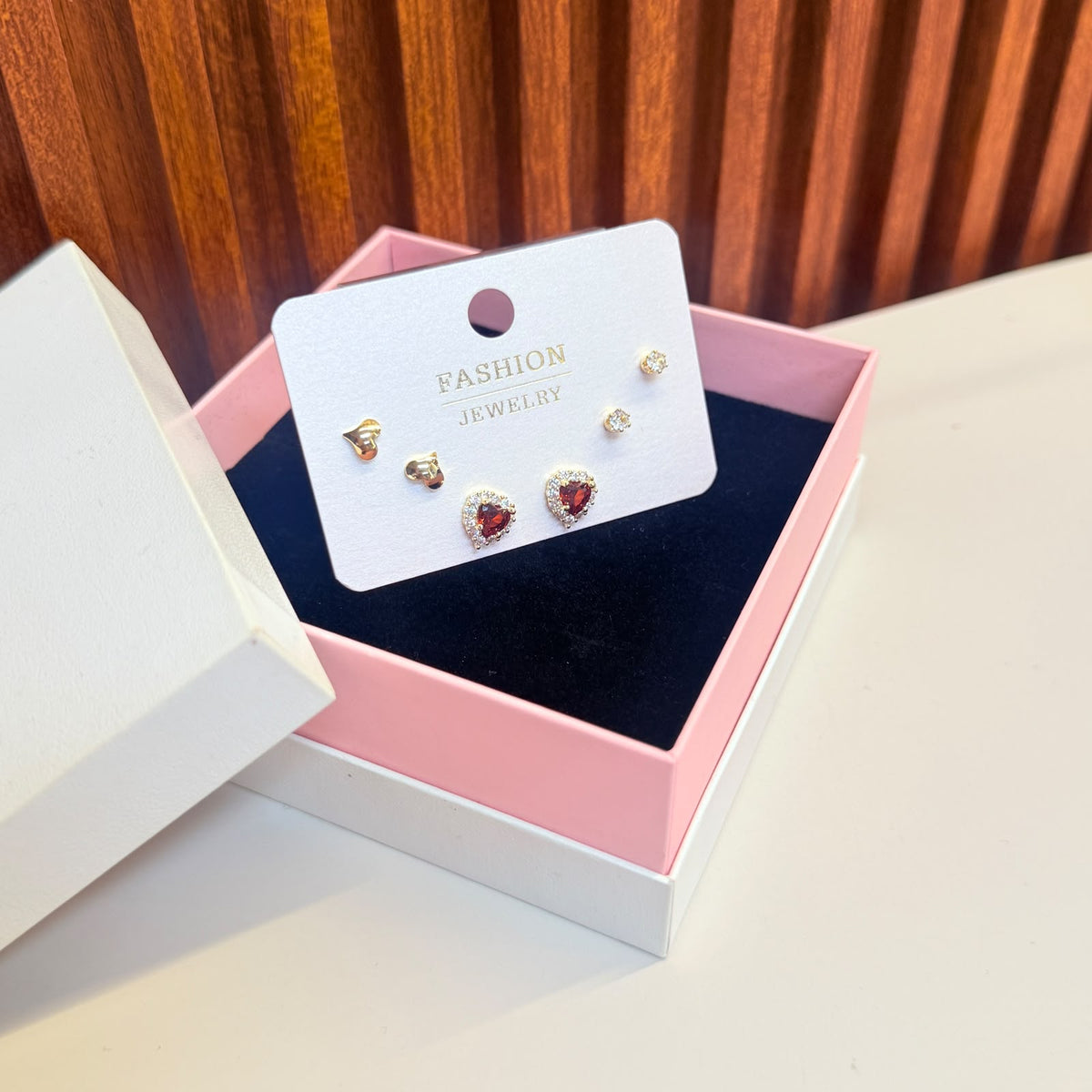 Red Stone Combo Earrings