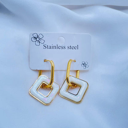 Square Shaps Hoops Earrings