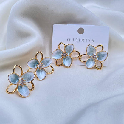 Blue Flower Earrings