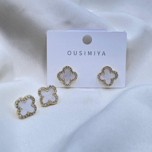 White Floral Earrings