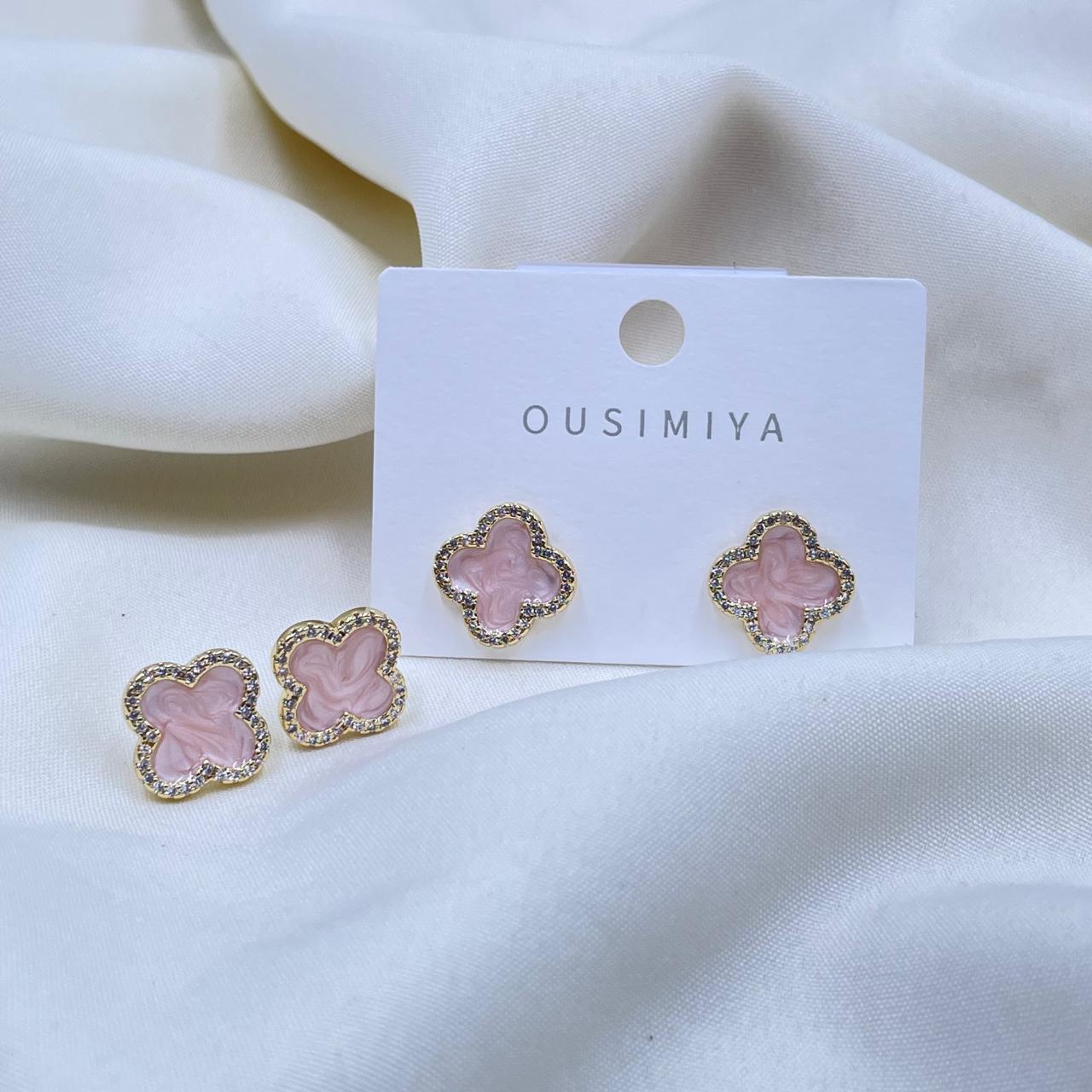 Pink Floral Earrings