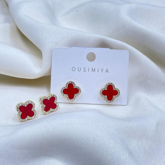 Ruby Petal Earrings