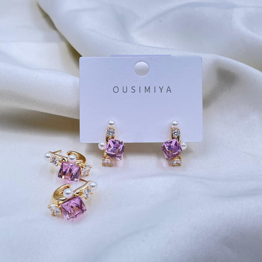 Pink Crystal Earrings