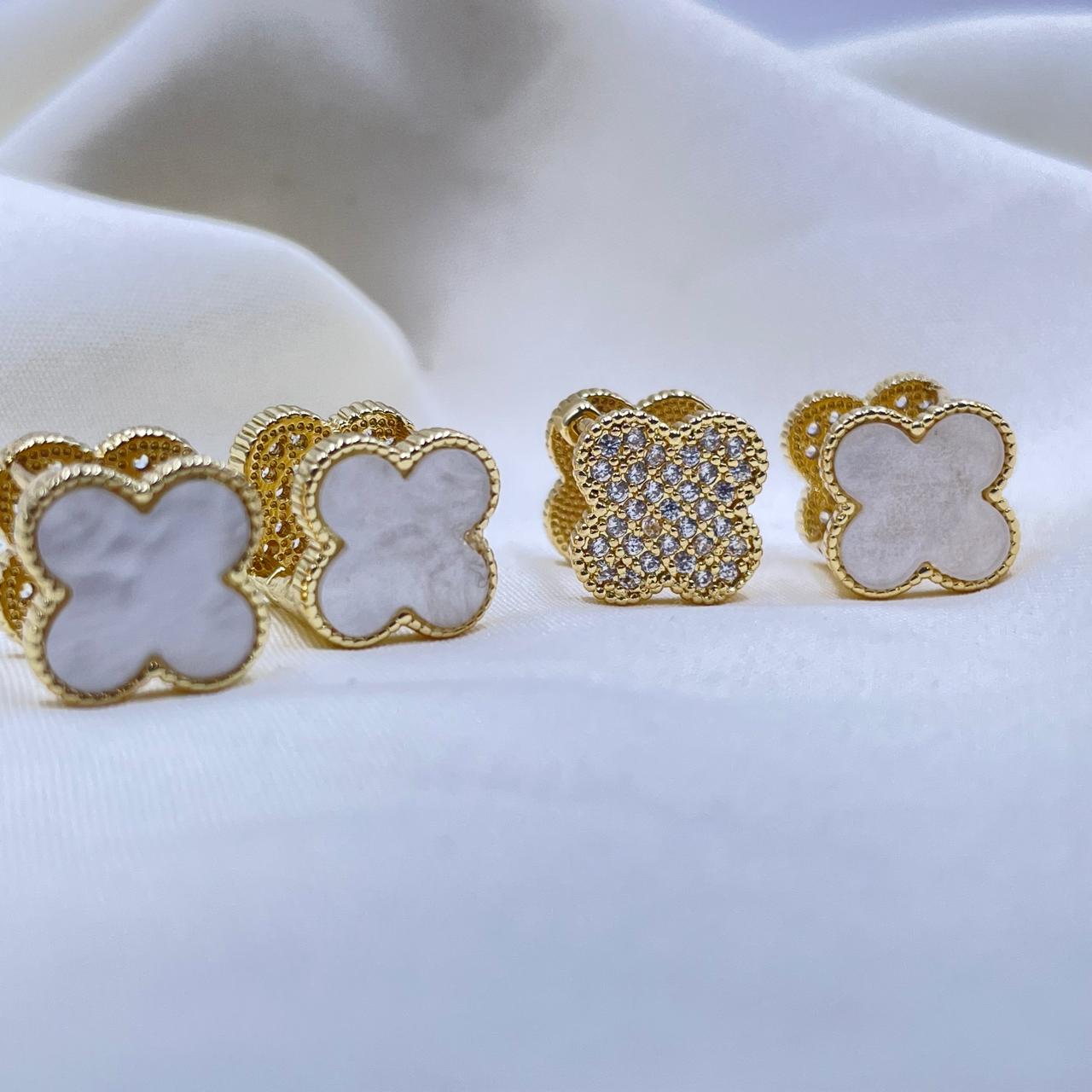 White Floral Earrings