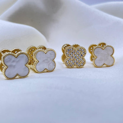 White Floral Earrings