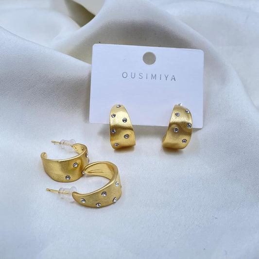 Wide Gold Hoop Earrings