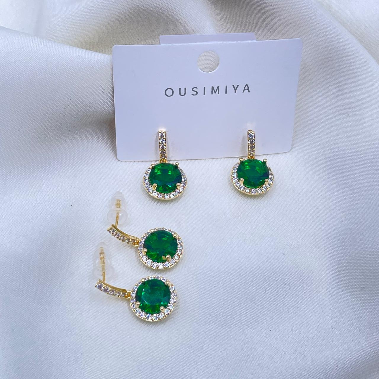 Green Gemstone Earrings