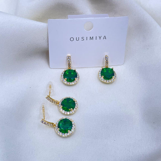 Green Gemstone Earrings