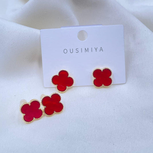 Red Floral Earrings