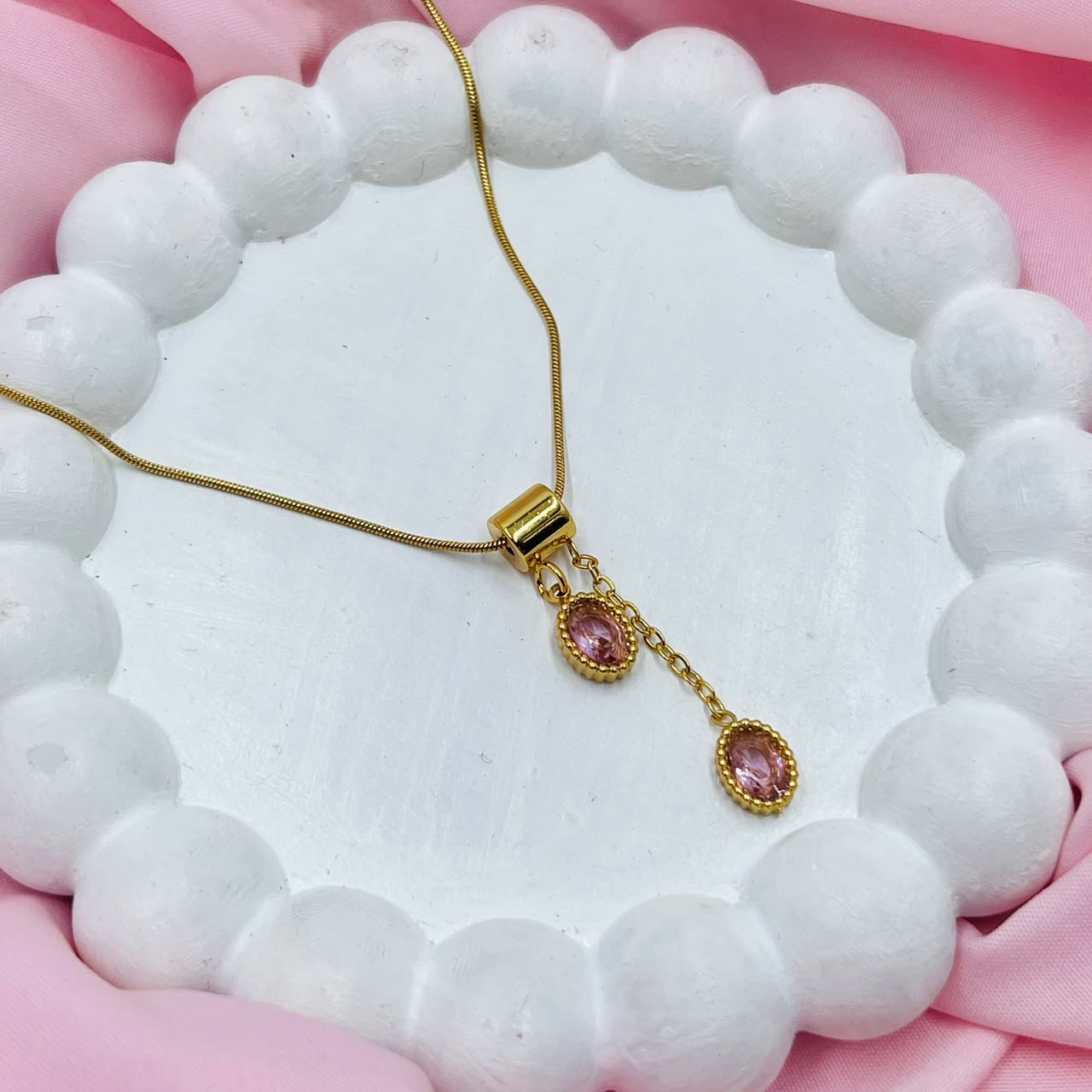 Pink Stone  Necklace