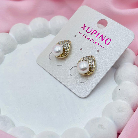 Minimal Studded Pearl Earrings- XUPING