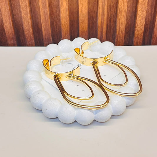 Gold Studded Drop Earrings