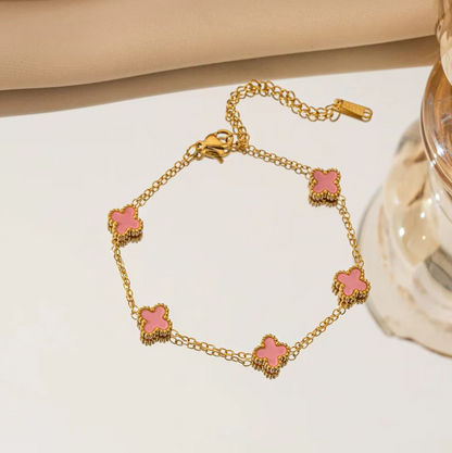Pink Clover Bracelet