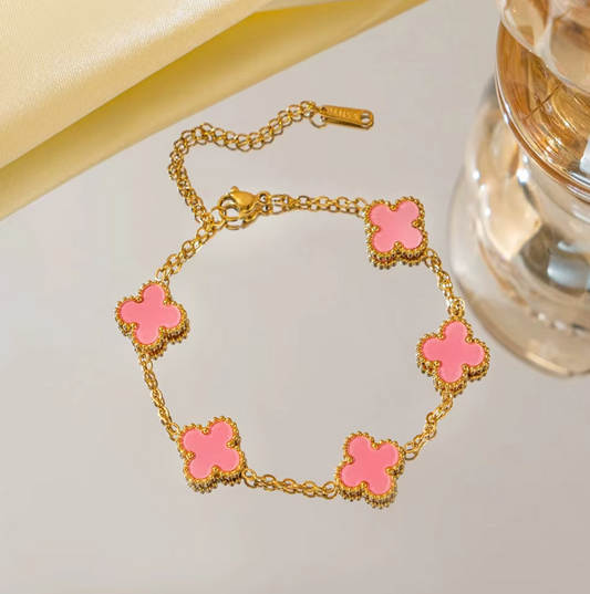 Pink Clover Bracelet